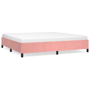 vidaXL R&aacute;m postele bez matrace růžov&yacute; 200 x 200 cm samet