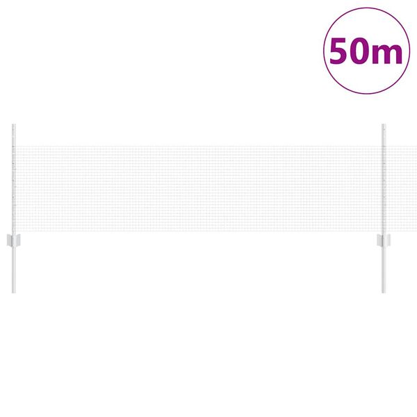 vidaXL Plot s sloupkem Stř&iacute;brn&aacute; 0,5 x 50 m Ocel