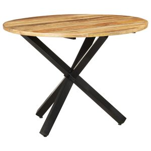 vidaxXL J&iacute;deln&iacute; stůl kulat&yacute; 100 x 100 x 75 cm hrub&eacute; mangovn&iacute;kov&eacute; dřevo