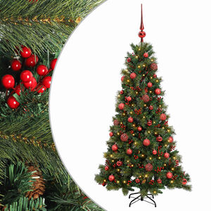 vidaXL Uměl&yacute; v&aacute;nočn&iacute; stromek s v&aacute;nočn&iacute;mi koulemi 150 cm 150 LED