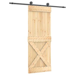vidaXL Posuvn&eacute; dveře 80 x 210 cm Masivn&iacute; borov&eacute; dřevo (neupraven&eacute;)