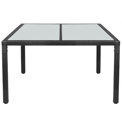 vidaXL Zahradní stůl černý 150 x 90 x 75 cm polyratan