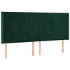 vidaXL Čelo postele typu u&scaron;&aacute;k tmavě zelen&aacute; 183x16x118/128 cm samet