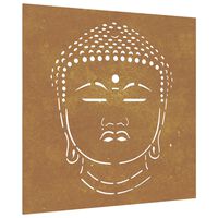 vidaXL Zahradní nástěnná dekorace 55x55 cm cortenová ocel Hlava Buddhy