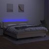 vidaXL Box spring postel s matrac&iacute; a LED kr&eacute;mov&aacute; 160x200 cm textil