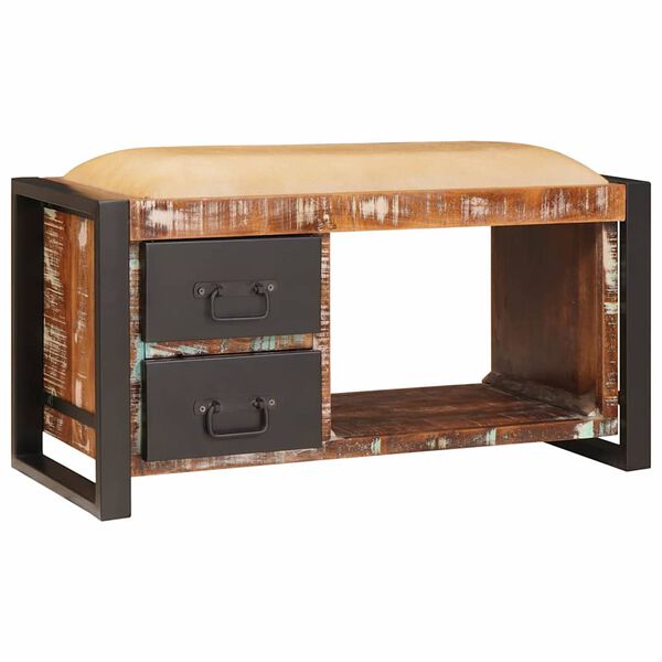 vidaXL Úložná Lavice se zásuvkou Vícebarevný Masivní recyklované dřevo