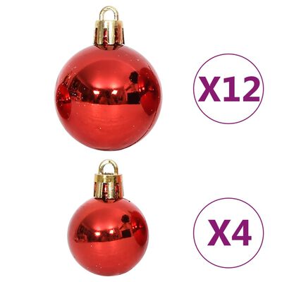 vidaXL 108dílná sada vánočních ozdob červená a bílá