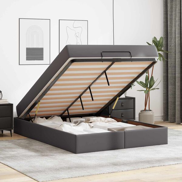 vidaXL R&aacute;m postele s matrac&iacute; s matrac&iacute; 2 pcs &Scaron;ed&aacute; PVC