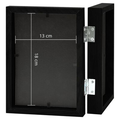 vidaXL Dvoudílný fotorámeček černý 2 x (13 x 18 cm)