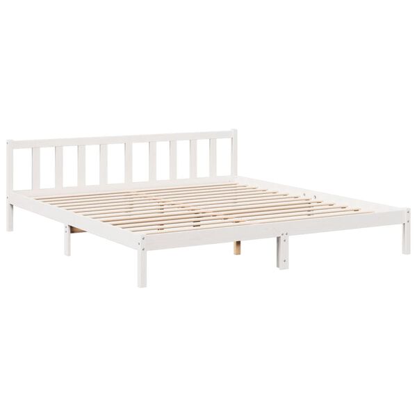 vidaXL Prodloužený rám postele bez matrace bílý 180 x 220 cm borovice