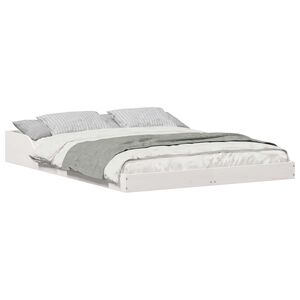 vidaXL R&aacute;m postele B&iacute;l&aacute; 120 x 200 cm Masivn&iacute; borov&eacute; dřevo