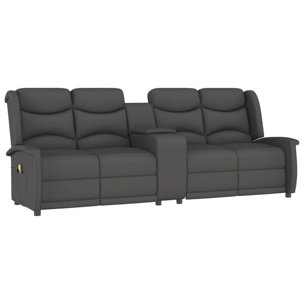 vidaXL 4m&iacute;stn&eacute; mas&aacute;žn&iacute; polohovac&iacute; křeslo s drž&aacute;kem n&aacute;pojů tmavě &scaron;ed&eacute;