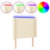 vidaXL Čelo postele s LED kr&eacute;mov&eacute; 103 x 16 x 118/128 cm uměl&aacute; kůže