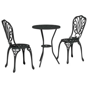 vidaXL Zahradn&iacute; bistro set 3 pcs Čern&aacute; Hlin&iacute;k