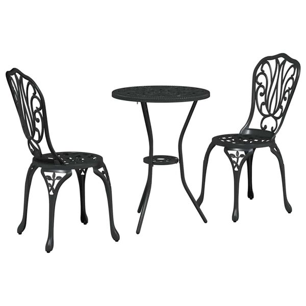 vidaXL Zahradn&iacute; bistro set 3 pcs Čern&aacute; Hlin&iacute;k