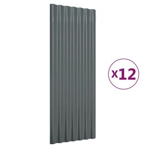 vidaXL Stře&scaron;n&iacute; panely 12 ks pozinkovan&aacute; ocel antracit 100x36 cm