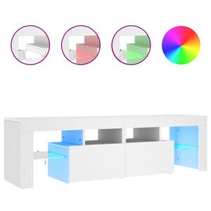 vidaXL TV skř&iacute;ňka s LED osvětlen&iacute;m b&iacute;l&aacute; 140 x 36,5 x 40 cm