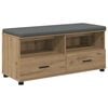 vidaXL Lavice na boty s polstrov&aacute;n&iacute;m Dub artisan 100 x 38 x 46 cm