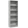vidaXL Knihovna betonově &scaron;ed&aacute; 60 x 24 x 176 cm kompozitn&iacute; dřevo