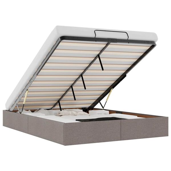 vidaXL Osmansk&yacute; r&aacute;m postele bez matrac&iacute; taupe 140x190 cm textil