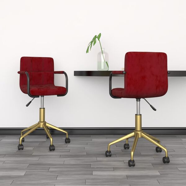 vidaXL Otočn&eacute; j&iacute;deln&iacute; židle 2 ks v&iacute;nov&eacute; samet