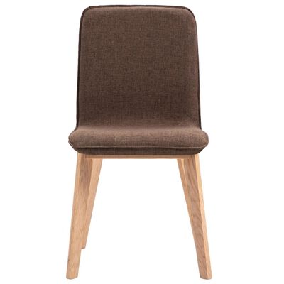 vidaXL Jídelní židle 4 ks hnědé textil a masivní dubové dřevo