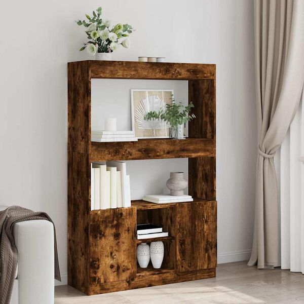 vidaXL Skříň highboard kouřový dub 92 x 33 x 140 cm kompozitní dřevo