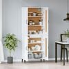 vidaXL Skř&iacute;ň highboard b&iacute;l&aacute; 69,5 x 34 x 180 cm kompozitn&iacute; dřevo