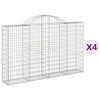 vidaXL Klenut&eacute; gabionov&eacute; ko&scaron;e 4 ks 200x30x120/140cm pozinkovan&eacute; železo