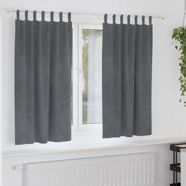 vidaXL Zatemňovací závěsy 2 pcs Světle šedá 140 x 175 cm samet