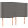 vidaXL Čelo postele typu u&scaron;&aacute;k &scaron;ed&eacute; 147x16x118/128 cm uměl&aacute; kůže