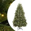 vidaXL Uměl&yacute; v&aacute;nočn&iacute; stromeček 210 cm 300 LED Tepl&aacute; b&iacute;l&aacute; PVC a ocel