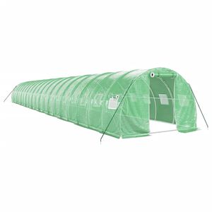 vidaXL Sklen&iacute;k s ocelov&yacute;m r&aacute;mem zelen&yacute; 60 m&sup2; 20 x 3 x 2 m