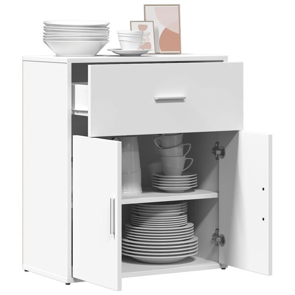 vidaXL Př&iacute;born&iacute;k b&iacute;l&yacute; 60 x 31 x 70 cm kompozitn&iacute; dřevo