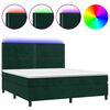 vidaXL Box spring postel s matrac&iacute; a LED tmavě zelen&aacute; 180x200 cm samet