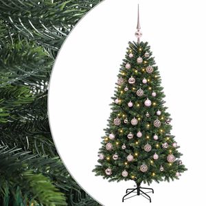 vidaXL Uměl&yacute; v&aacute;nočn&iacute; stromek s baňkami 120 cm 150 LED Tepl&aacute; b&iacute;l&aacute;