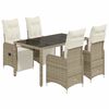 vidaXL 5d&iacute;ln&yacute; zahradn&iacute; bistro set s podu&scaron;kami hněd&yacute; polyratan