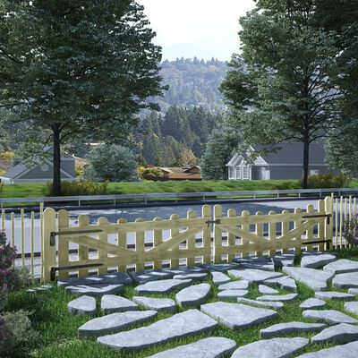 vidaXL Zahradní brána 2křídlá impregnovaná borovice 150 x 60 cm