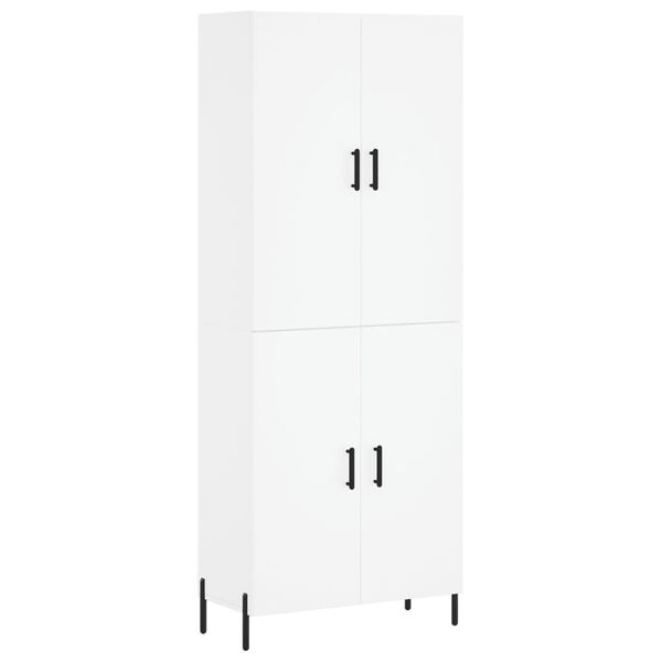 vidaXL Skř&iacute;ň highboard b&iacute;l&aacute; 69,5 x 34 x 180 cm kompozitn&iacute; dřevo