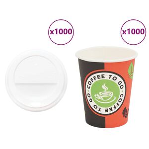 vidaXL Pap&iacute;rov&eacute; kel&iacute;mky na k&aacute;vu s v&iacute;čky 1000 pcs 8oz 240ml