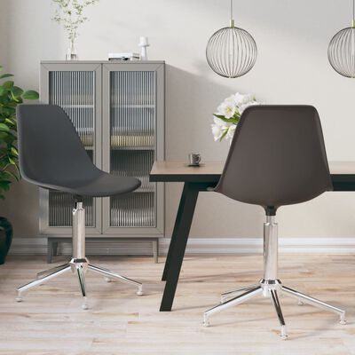 vidaXL Otočné jídelní židle 2 ks světle šedé PP