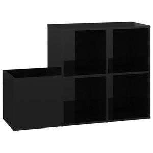 vidaXL Botn&iacute;k do předs&iacute;ně čern&yacute; leskl&yacute; 105x35,5x70 cm kompozitn&iacute; dřevo