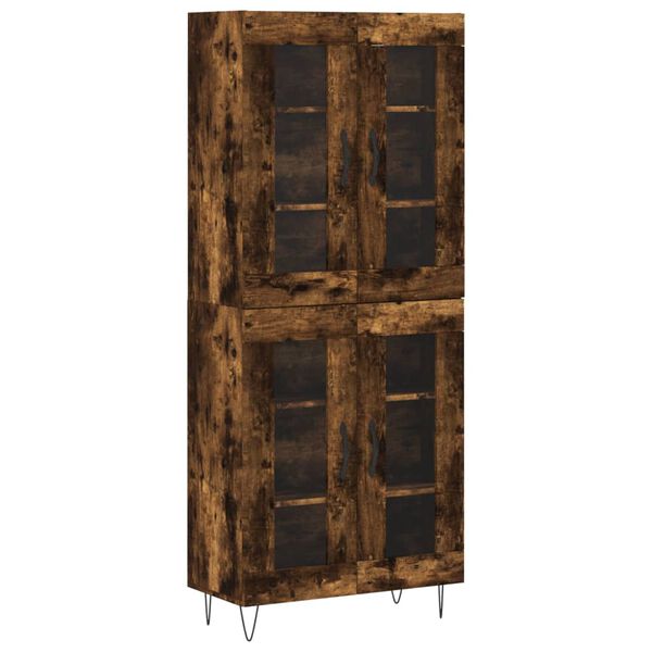 vidaXL Skř&iacute;ň highboard kouřov&yacute; dub 69,5 x 34 x 180 cm kompozitn&iacute; dřevo