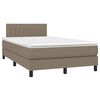 vidaXL Box spring postel s matrac&iacute; a LED taupe 120x190 cm textil