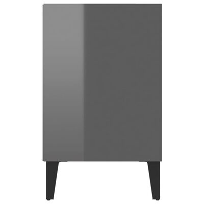 vidaXL TV stolek s kovovými nohami šedý vysoký lesk 103,5 x 30 x 50 cm
