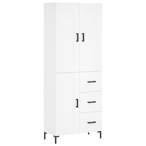 vidaXL Skř&iacute;ň highboard b&iacute;l&aacute; 69,5 x 34 x 180 cm kompozitn&iacute; dřevo