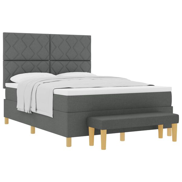 vidaXL Postel s boxspringem s matrac&iacute; Tmavě &scaron;ed&aacute; 160 x 200 cm textil