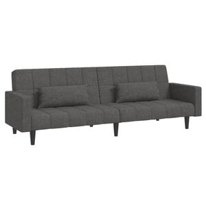 vidaXL 2m&iacute;stn&aacute; rozkl&aacute;dac&iacute; pohovka se 2 pol&scaron;t&aacute;ři tmavě &scaron;ed&aacute; textil