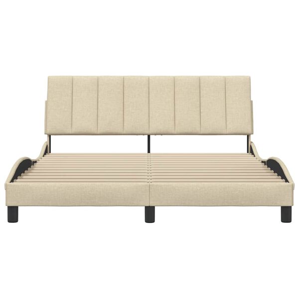 vidaXL R&aacute;m postele bez matrace Hanko kr&eacute;mov&yacute; 160 x 200 cm textil