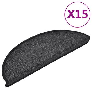 vidaXL Schodov&eacute; rohože 15 ks 56x17x3 cm antracitov&eacute; půlkulat&eacute;